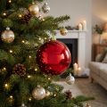 Boule de Noël moyenne en plastique rouge 20cm | Floristik24.be