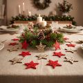 Poinsettias à disperser rouge, bois naturel 4cm 72 pcs | Floristik24.be