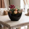 Bol décoratif bateau à plantes ovale noir 24x9,5cmx14,5cm | Floristik24.be