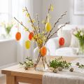Mini oeuf de Pâques à suspendre à pois jaune, rouge, orange H4cm 24 pcs | Floristik24.be