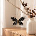 Déco Murale Papillon Métal Noir Blanc Doré 15cm | Floristik24.be