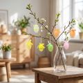 Support décoratif Oeufs de Pâques en plastique à suspendre 4×5,5 cm 12 pcs | Floristik24.be