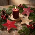 Poinsettias étoiles en bois cannelé rouge naturel 11cm 3pcs | Floristik24.be