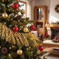 Tinsel Gold Sapin de Noël doré clair à suspendre L50cm | Floristik24.be