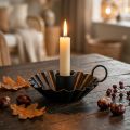 Bougeoir noir Bougeoir métal décoration de table Ø9.5cm H3cm | Floristik24.be