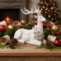 Figurine décorative représentant un cerf assis avec des bois, 30 cm | Floristik24.be