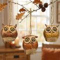 Charmantes décorations en forme de hibou – Tons bruns rustiques, 5,6 cm – Décoration idéale pour l'automne et Noël – Lot de 3 | Floristik24.be