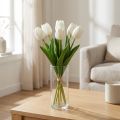 Tulipes Blanches Décoration Real Touch Fleurs Artificielles Printemps 49cm 5 pcs | Floristik24.be