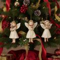 Anges décoratifs pour sapin de Noël, style vintage, 10 cm, lot de 3 | Floristik24.be