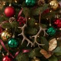 Pendentifs décoratifs rustiques en forme de bois de cerf pour mur ou arbre, 15 cm, lot de 6 | Floristik24.be