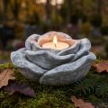 Décoration tombeau rose bougeoir décoration de table gris blanc Ø14cm H7cm | Floristik24.be