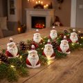 Figurine Père Noël en céramique, rouge et blanc, 6,4 cm – Décoration de Noël festive – 6 pcs | Floristik24.be