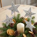 Étoiles de bouleau sur fil étoiles écorce de bouleau blanc 6cm 24 pcs | Floristik24.be