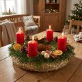 Couronne de paille naturelle Ø40cm (lot de 5) - Couronne de l'Avent, couronne de porte, couronne de Pâques artisanale | Floristik24.be
