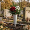 Vase funéraire argent 33cm | Floristik24.be