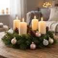 Mini boules de Noël crème, rose, blanc verre véritable Ø3cm 9pcs | Floristik24.be