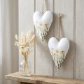 Coeurs en métal blanc à suspendre style campagnard 14 × 1,5 × 20 cm 2 pièces | Floristik24.be