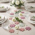 Décoration de table fleurs bois blanc rose violet 3,5cm 36pcs | Floristik24.be