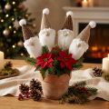 Bouchon décoratif gnome de Noël blanc marron 4x11cm 4 pcs | Floristik24.be