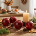 Pommes décoratives rouges, peintes Ø8cm 6 pcs | Floristik24.be