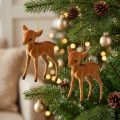 Figurines décoratives faon brun avec flocage 7,5 cm - Lot de 2 | Floristik24.be