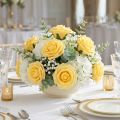 Rose en mousse Ø7,5cm jaune 18 pcs | Floristik24.be