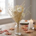 Bouquet artificiel d'asters et de gypsophile beige et blanc, idéal pour les décorations de mariage et les compositions automnales, 43 cm | Floristik24.be