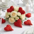 Coeurs en sisal rouge, décoration pour mariage, fibres de sisal naturel, Saint Valentin H7,5-9cm 16 pcs | Floristik24.be