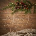 Étoiles décoratives en métal et jute 20 cm – Lot de 5 | Floristik24.be