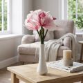 Orchidées artificielles fleurs artificielles dans un vase blanc/rose 28cm | Floristik24.be