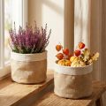 Jardinière Panier en Tissu de Jute Utensilo Naturel Ø21cm H19cm 3pcs | Floristik24.be