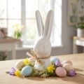 Décoration tête de lapin lapin de Pâques lapin blanc en céramique 17cm | Floristik24.be