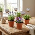 Bouchon de fleur coeur lilas style maison de campagne 7×0,5×7cm 12pcs | Floristik24.be
