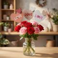 Bouchons de fleurs en bois Bouchons décoratifs Love 8×7,5cm 12 pcs | Floristik24.be