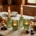 Bougeoir bâton verre photophore vert H8cm 4 pcs | Floristik24.be
