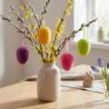 Oeufs de Pâques à suspendre Vert Jaune Rose Baies 11 cm 4 pièces | Floristik24.be