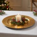 Assiette en plastique Ø33cm dorée effet feuille d'or | Floristik24.be