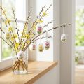 Oeufs de Pâques à suspendre avec motif fleur Décoration de Pâques 12pcs | Floristik24.be