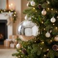 Boule de Noël en plastique petite Ø14cm argentée | Floristik24.be