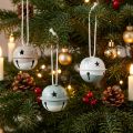 Cloches décoratives en métal Noël menthe et beige Ø3cm – Lot de 16 | Floristik24.be