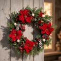 Décoration de fleurs de poinsettia artificielles en soie rouge, 6 pièces en bouquet | Floristik24.be