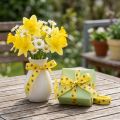 Ruban décoratif jaune printemps, ruban à nœud avec abeilles, 15 mm de large, 20 m de long | Floristik24.be