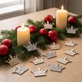 Couronne de décoration à disperser Noël en bois pailleté B4cm 72 pcs | Floristik24.be