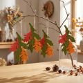 Pendentif décoratif d'automne feuilles de bois feuille de chêne 17cm 6pcs | Floristik24.be