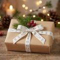 Ruban cadeau Noël Ruban de Noël Hohoho blanc 15mm 20m | Floristik24.be