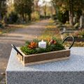 Plateau en bois avec poignées plateau décoratif noir naturel 25×12,5×5cm | Floristik24.be