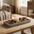 Plateau en bois plateau décoratif carré vintage bois gris 35×15×3cm | Floristik24.be
