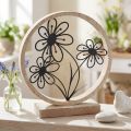 Anneau à fleurs en métal noir Décoration de table H19cm | Floristik24.be
