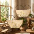 Anneau décoratif en métal coeur boucle anneau décoratif à suspendre avec herbes sauvages L31,5 cm 2pcs | Floristik24.be