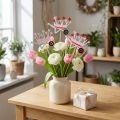 Bouchon à fleurs brouette coeurs en bois colorés 9x6,5cm 12 pcs | Floristik24.be